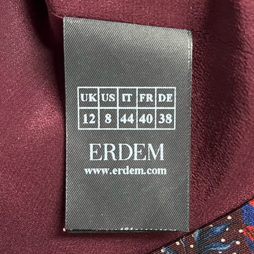 ERDEM Arlie Floral Jacquard Midi Sheath Dress Blue Pink Wedding Guest US 8 - Picture 13 of 15